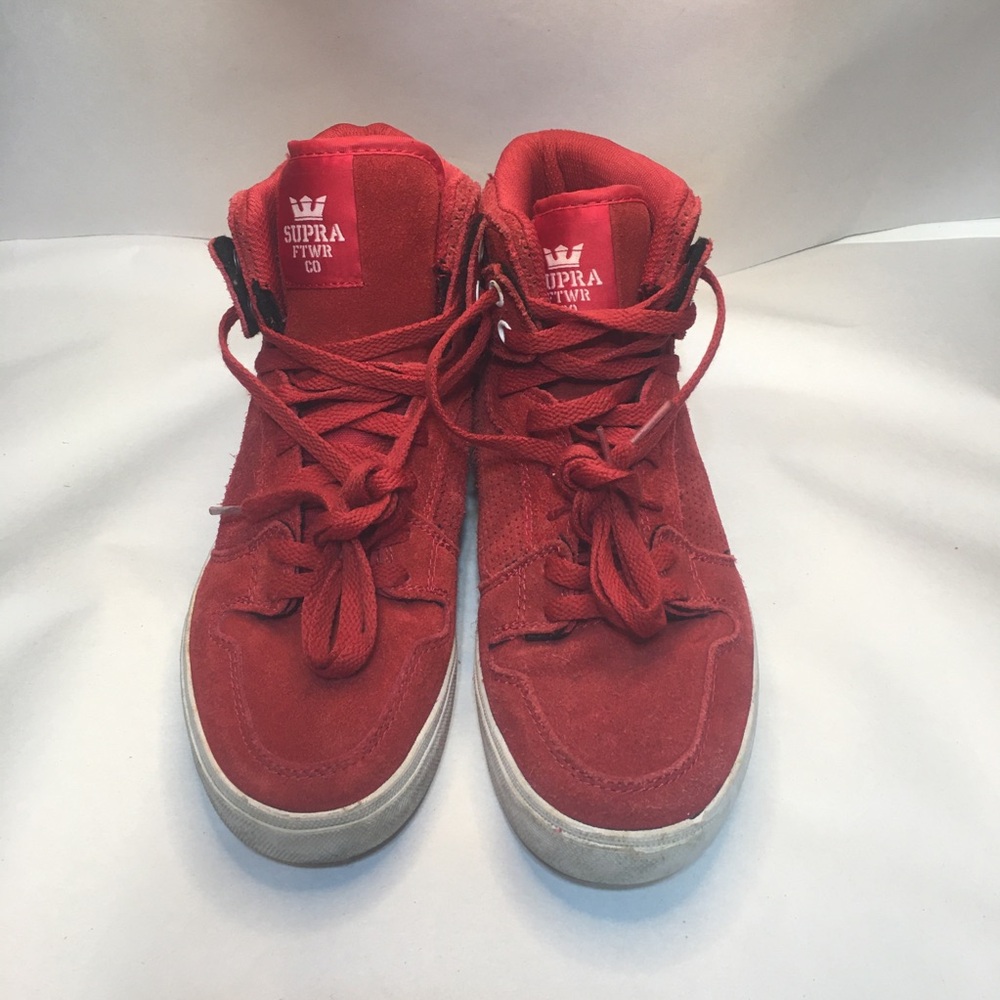 Supra‎ Red Suede Sneakers Size 8